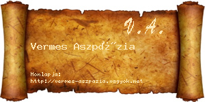 Vermes Aszpázia névjegykártya